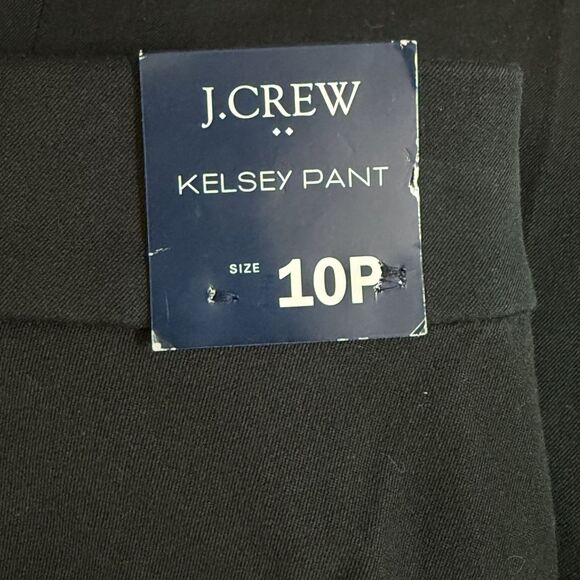 J.CREW Petite Kelsey Flare Pant 10P Black Cropped High Rise Twill NWT B23 - Picture 4 of 6